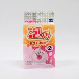 東和産業  泡シャキスポンジ ソフト ミニ2P ピンク・オレンジ