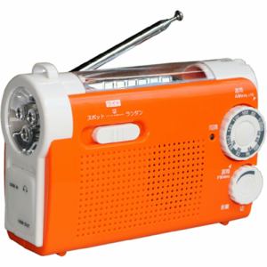WINTECH　KDR-107D　手回し充電ラジオライト(FMワイドバンド対応)　オレンジ