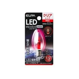 ELPA　LDC1CR-G-E12-G307　LED電球ロウソクE12　赤色