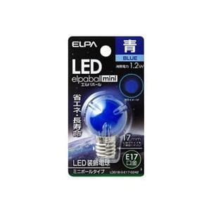 ELPA　LDG1B-G-E17-G242　LED電球G30E17　青色