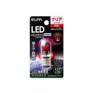 ELPA　LDT1CR-G-E17-G117　LED電球ナツメE17　赤色