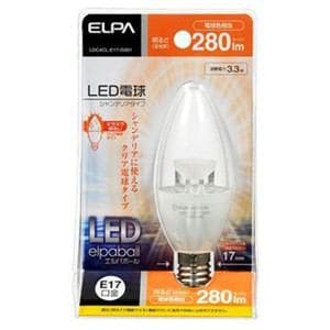 ELPA　LED電球　シャンデリア形　E17　電球色　LDC4CL-E17-G351