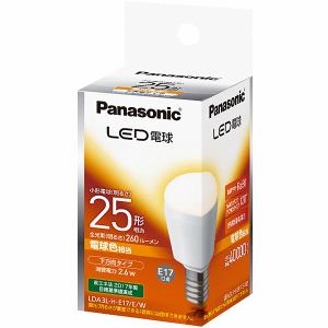 パナソニック LDA3L-H/E17/E/W LED電球 E17口金 25型相当 電球色 260lm