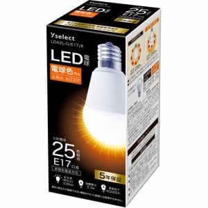 【推奨品】YAMADA　SELECT(ヤマダセレクト)　LDA2L-G／E17／K　LED電球　25形相当　E17　電球色
