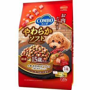 日本ペットフード COMBO 15歳以上 やわらかソフト ささみ・ビーフ入り 8種の野菜ブレンド 成犬用総合栄養食 720g