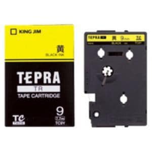 キングジム テプラ カラーラベルテープ 「テプラTR」（黄テープ／黒文字／9mm幅） TC9Y