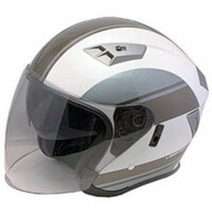 石野商会　ヘルメットLB02　Wシールドヘルメット　ホワイトガンメタ