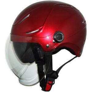 石野商会　ヘルメットMAX56W-22　Wシールドハーフヘルメット　キャンディレッド