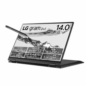 LGエレクトロニクス 14T90S-MA55J 2in1ノートパソコン LG gram 14型 Core Ultra 5 125H メモリ 16GB SSD 512GB オブシディアンブラック