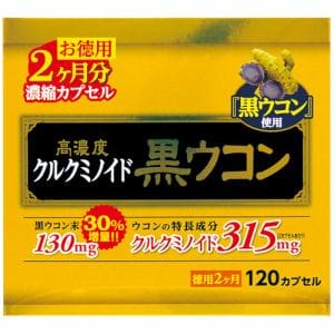 ウェルネスジャパン 高濃度 黒ウコン 徳用 約60日分 120カプセル 【栄養補助】