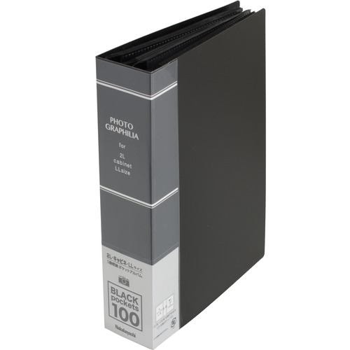 ナカバヤシ PH2L-1010-D ポケットアルバム フォトグラフィリア 2L判 1段 100枚収納 ブラック PH2L1010D