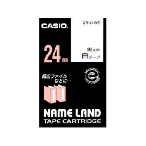 カシオ ネームランド スタンダードテープ 24MM幅(白テープ／黒文字)  XR-24WE