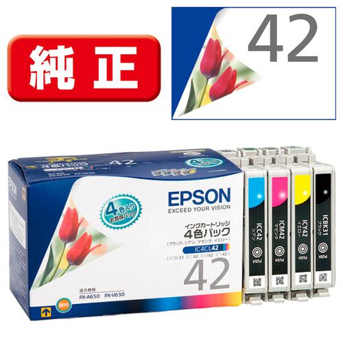 エプソン IC4CL42 【純正】インクカートリッジ 4色セット | ヤマダ ...