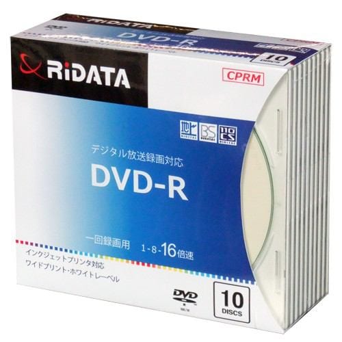 RiDATA 録画用DVD-R 5mmスリムケース10枚入 D-RCP16X.PW10RD SC D