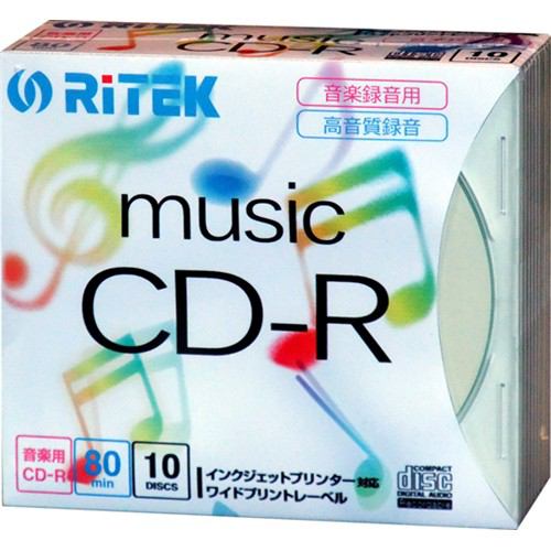 RiTEK 音楽録音用CD-R 5mmスリムケース10枚入 CD-RMU80.10P C