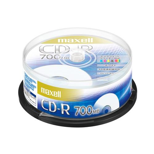 マクセル(Maxell) CDR700SPNW25SP データ用CD-R ホワイトレーベルディスク 2-48倍 700MB 25枚 スピンドルケース