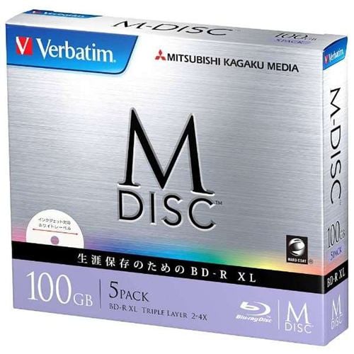 三菱ケミカルメディア DBR100YMDP5V1 2-4倍速対応 データ用Blu-ray BD-R XL （片面3層・100GB・5枚）