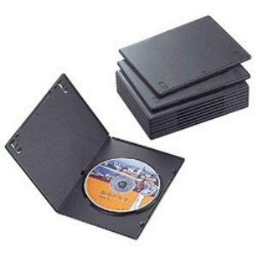 ケース エレコム CD DVD CCD-DVDS03BK スリムDVDトールケース(1枚収納×10枚セット・ブラック)