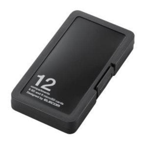 エレコム CMC-SDCPP12BK SD／microSDカードケース プラスチックタイプ ( SD：6枚 ／ microSD：6枚収納可能 ) ブラック
