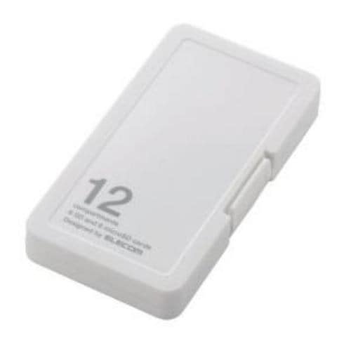 エレコム CMC-SDCPP12WH SD／microSDカードケース プラスチックタイプ ( SD：6枚 ／ microSD：6枚収納可能 ) ホワイト