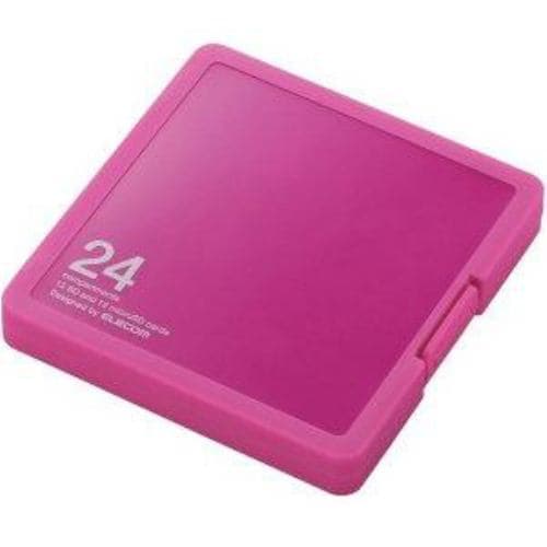 エレコム CMC-SDCPP24PN SD／microSDカードケース プラスチックタイプ ( SD：12枚 ／ microSD：12枚収納可能 ) ピンク