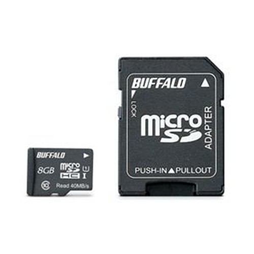 バッファロー UHS-I Class1 microSDカード SD変換アダプター付 8GB RMSDY008U1SA