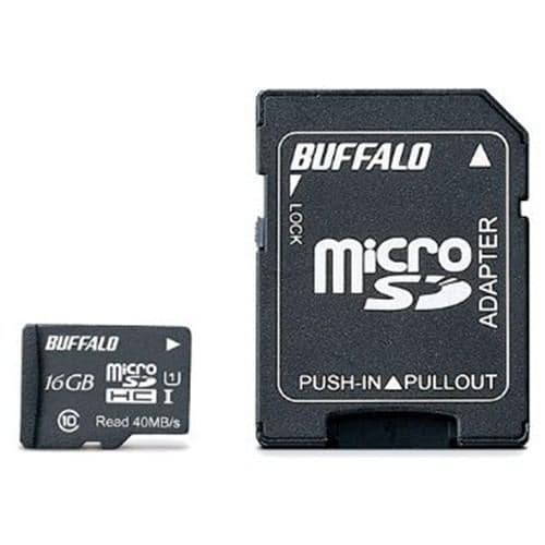 バッファロー UHS-I Class1 microSDカード SD変換アダプター付 16GB RMSDY016U1SA