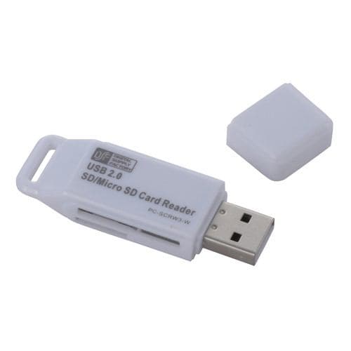 オーム電機 PC-SCRW3-W マイクロSD＋SD用リーダー USB 33in1 ホワイト