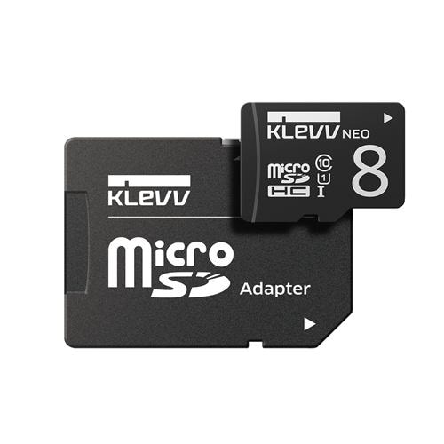 ESSENCORE DRK008GUSD3U1NAY microSDHCカード UHS-I Class10  SD変換アダプタ付属 KLEVV NEO 8GB ブラック