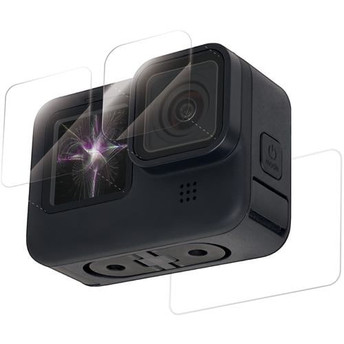 エレコム AC-GP9BFLGG アクションカメラ用アクセサリ 液晶保護フィルム GoPro HERO9 Black ガラス 0.33mm 防指紋 光沢