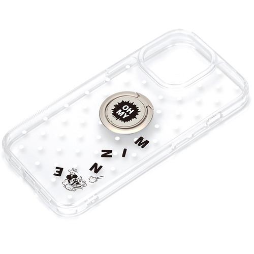 PGA PG-DPT21N08MNE iPhone 13 Pro用 リング付 抗菌ハイブリッドケース Premium Style ミニーマウス