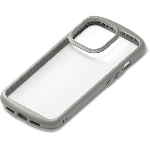 PGA PG-21NGT02GY iPhone 13 Pro用 ガラスタフケース ラウンドタイプ Premium Style グレー