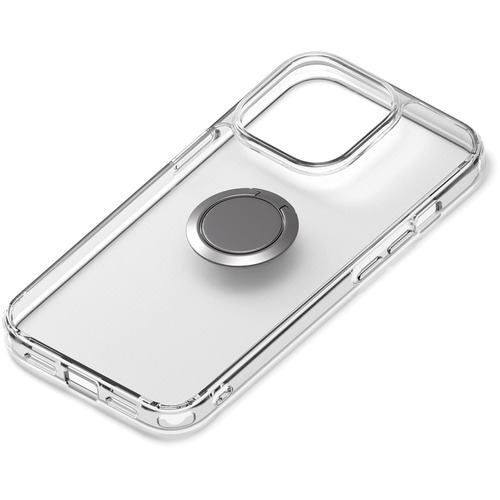 PGA PG-21NPT07SV iPhone 13 Pro用 リング付 抗菌ハイブリッドケース Premium Style シルバー