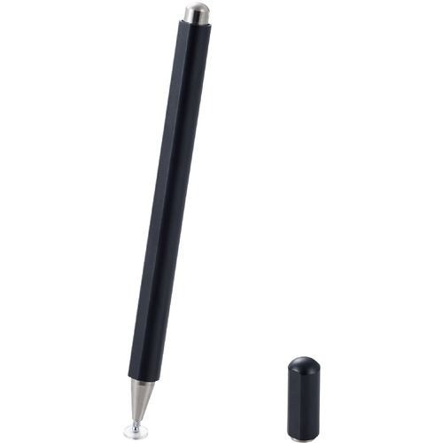 エレコム P-TPD03BK GINGER掲載商品 タッチペン スマホ タブレット用 マグネットキャップ ディスクタイプ 磁気吸着 信託 ブラック 超感度