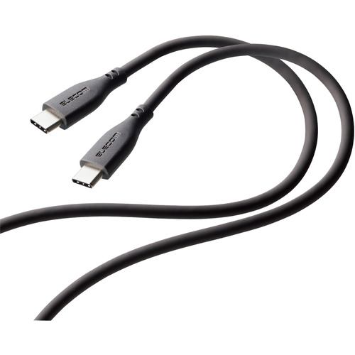 エレコム MPA-CCSS20GY USB-C to USB-C 充電ケーブル 2m PD対応 最大60W 超急速 シリコン素材 なめらか 柔軟性 高耐久 グレー