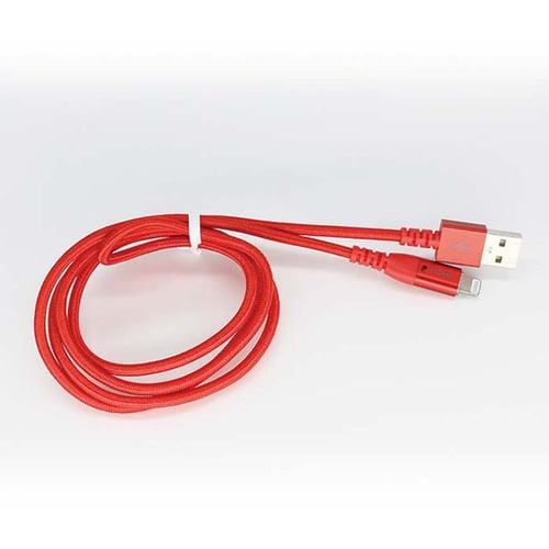 イツワ MSLA2110RD MFIライトニング 充電通信ケーブル 触れると光るタイプ 1.0M 赤