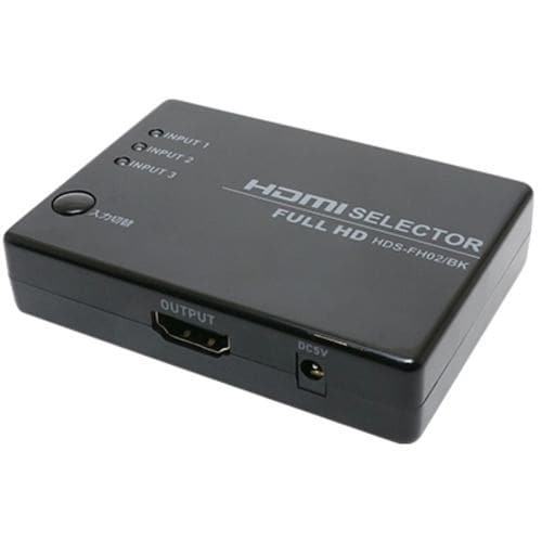 ミヨシ HDS-FH02／BK フルHD対応HDMI切替器 リモコン付属タイプ 