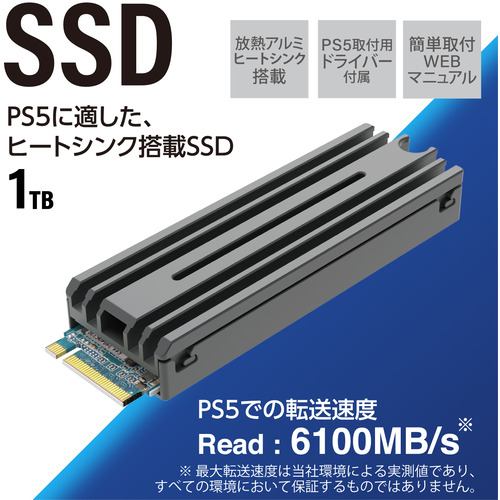 エレコム ESD-IPS1000G M.2 PCIe接続内蔵SSD／PS5専用／1TB