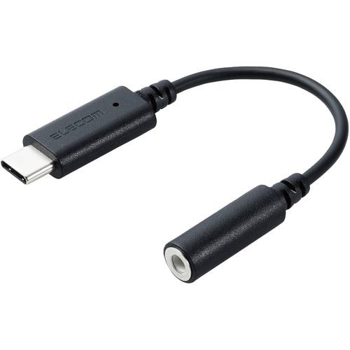 エレコム MPA-C35DBK タイプC 変換 ケーブル USB Type C to イヤホンジャック DAC 搭載 やわらか ブラック
