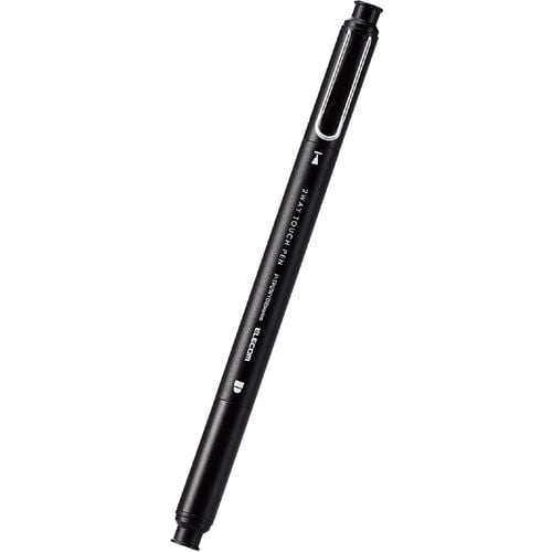 エレコム P-TP2WY02CBK タッチペン スタイラスペン 2WAY(ディスク+超感度) ブラック