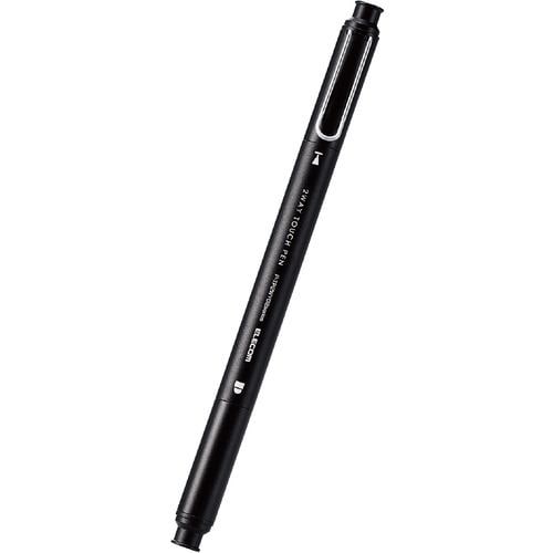エレコム P-TP2WY02SBK タッチペン スタイラスペン 2WAY(ディスク+導電繊維) ブラック