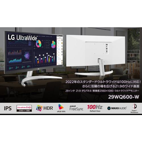 LG 29WQ600-W ビジネス&ゲーミング ウルトラワイド(TM)モニター [29型