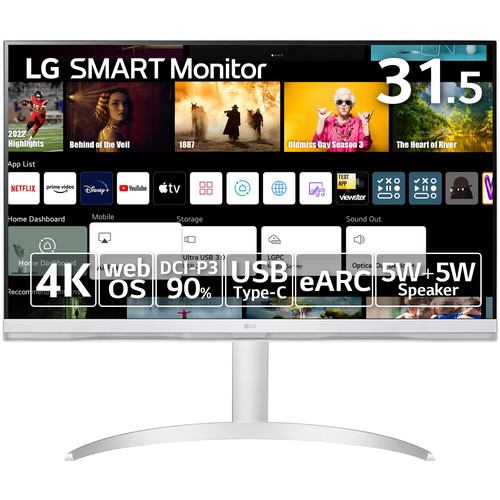 4K】LG 32SQ730H-W 31.5型 LG SMART Monitor ／ALLホワイト／4K(3840 ...