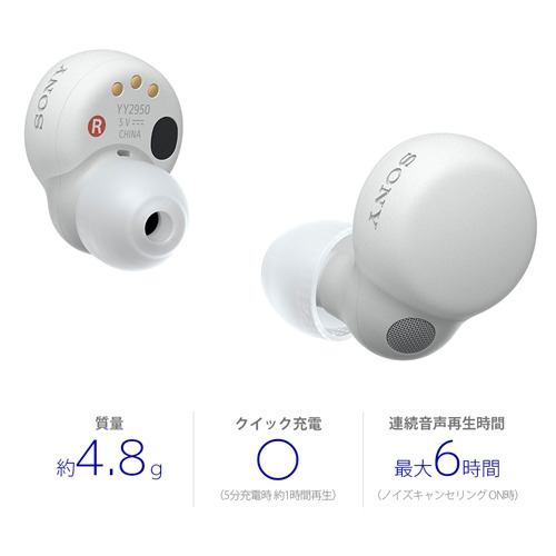 【推奨品】ソニー WF-LS900N WC ワイヤレスノイズキャンセリングステレオヘッドセット LinkBuds S ホワイト 完全ワイヤレスイヤホン