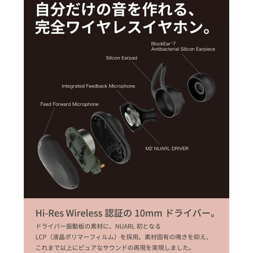 NUARL NEXT1L-WE 完全ワイヤレスイヤホン NEXT 1 EARBUDS LDAC Edition ...