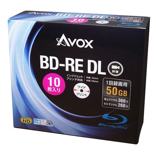 テクタイト BE260RAPW10A 録画用ブルーレイディスク BD-RE(DL:二層) 50GB 10枚スリムケース