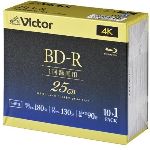 Victor VBR130RP11J5 ビデオ用 6倍速 BD-R 11枚パック 25GB 130分