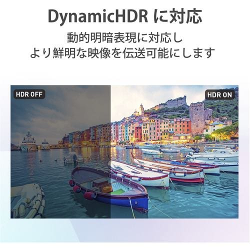 エレコム　DH-HD21ES10BK　HDMIケーブル　HDMI2.1　ウルトラハイスピード　スリム　1.0m　ブラック