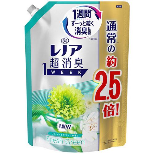 P&Gジャパン　レノア超消臭1week　フレッシュグリーン　つめかえ用特大サイズ　980ml
