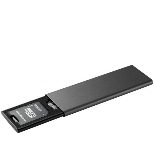 エレコム CMC-SDCAL01BK メモリカードケース メモリークリップ SD+microSD アルミタイプ スライドオープン式 クリップ付 Mサイズ ブラック